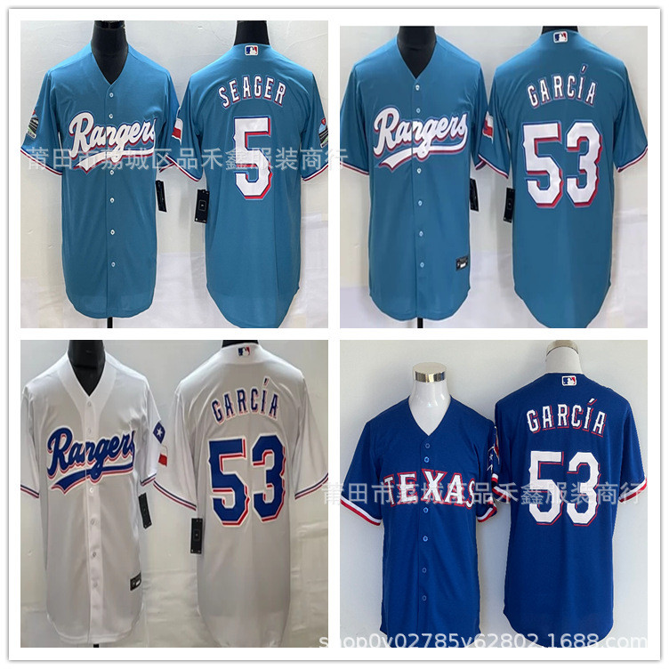 จัดส่งในวันเดียวกัน ชุดเบสบอล Rangers Rangers No. 53ชุดเบสบอลปัก GARCIA