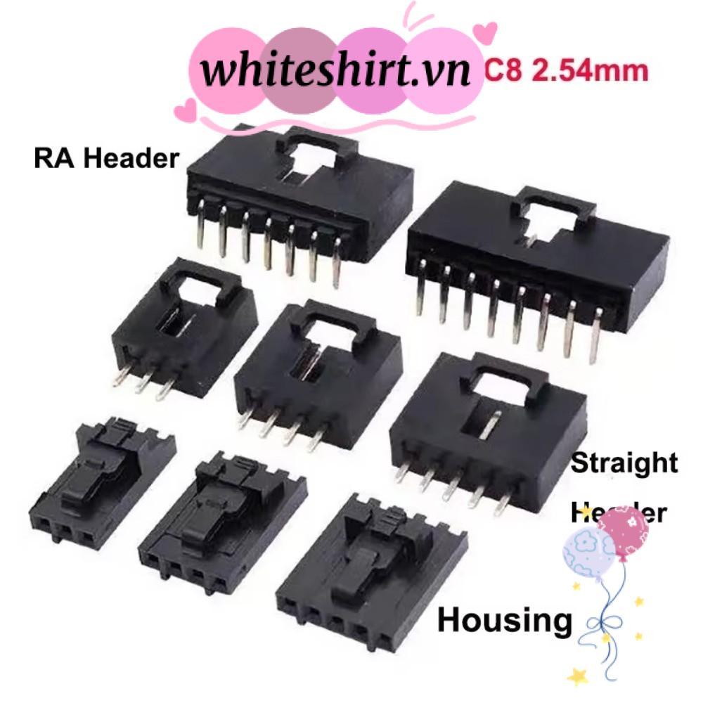 WHITESHIRT 5 ชุด Dupont Connector Kit, Straight Pin Single Row Pin Header Housing, การนําไฟฟ้าที่ดีพ