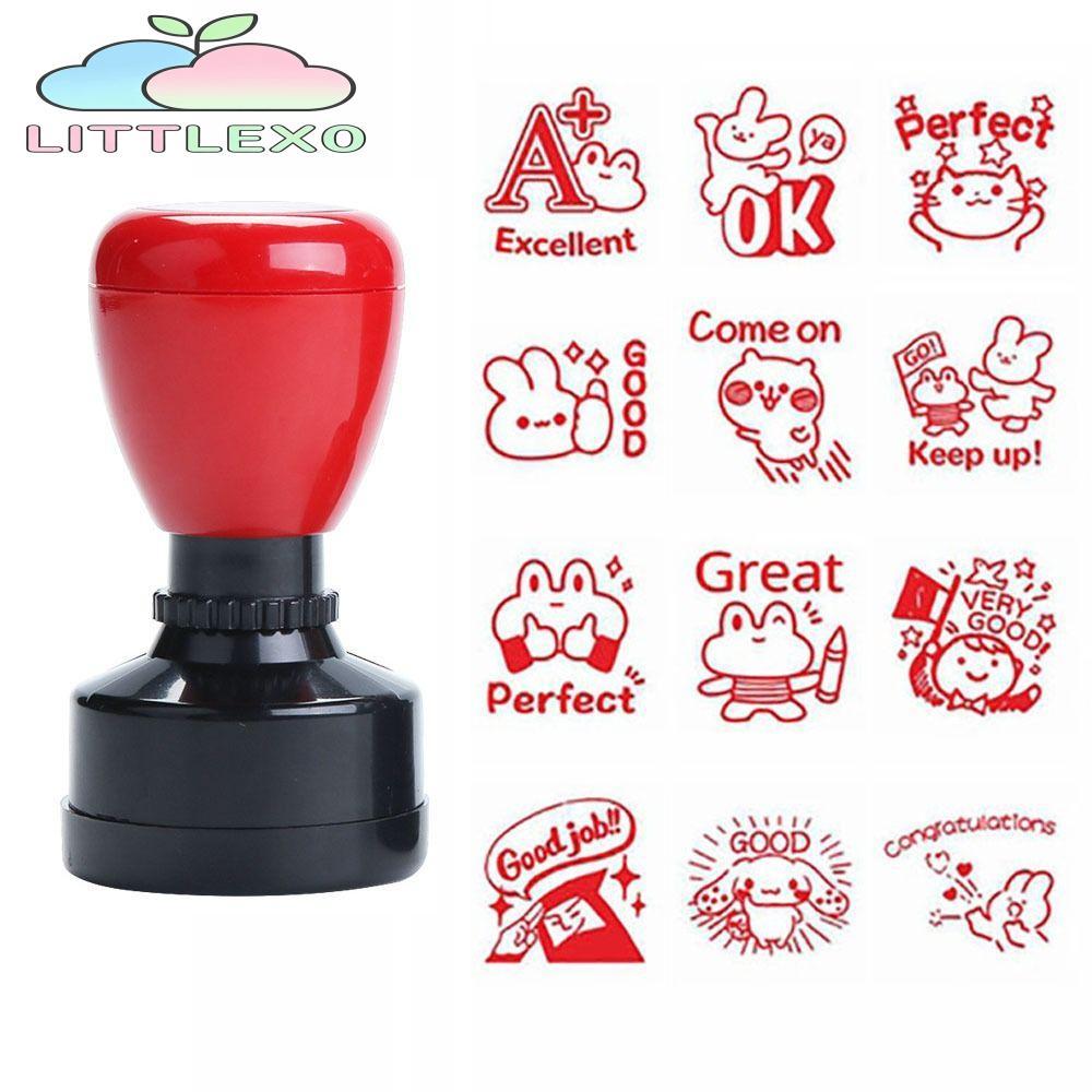 LITTLEX ครู Encourage แสตมป์, สรรเสริญ Emoticons Scrapbooking Seal Emoticons Seal, ครูอุปกรณ์ DIY Comments Seal