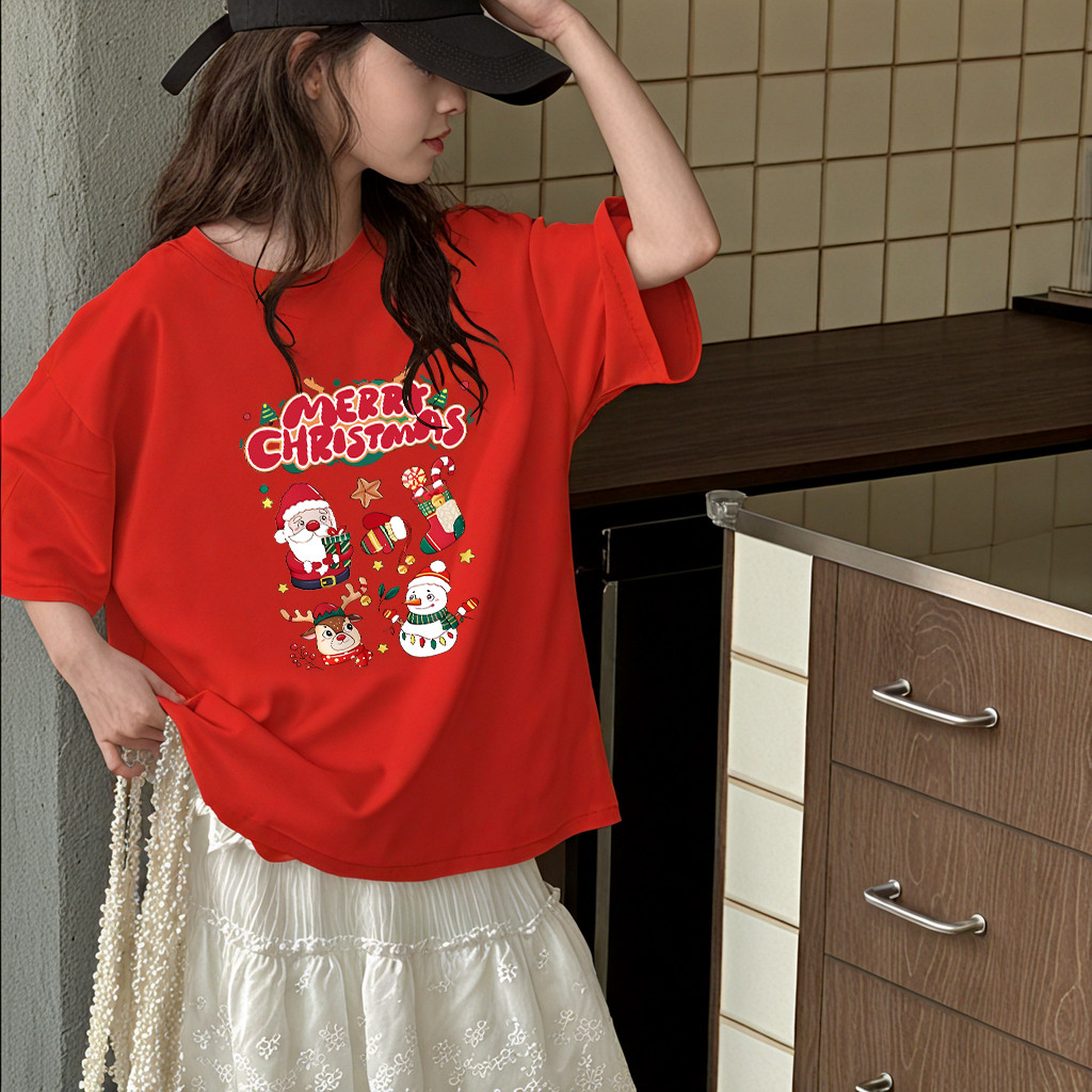 Yout-children เสื้อเด็ก เสื้อคอกลม วินเทจ แขนสั้น t shirt ใส่สบาย ฤดูร้อน All Saints' Day 'Santa Claus'