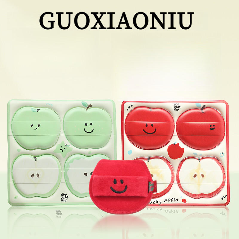 GUOXIAONIU Apple Powder Puff Marshmallow Cushion Powder Puff น่ารัก Skin-Friendly Powder Puff Air Cushion Liquid Foundation แห้งเปียก Dual-ใช้คอนซีลเลอร์พิเศษ