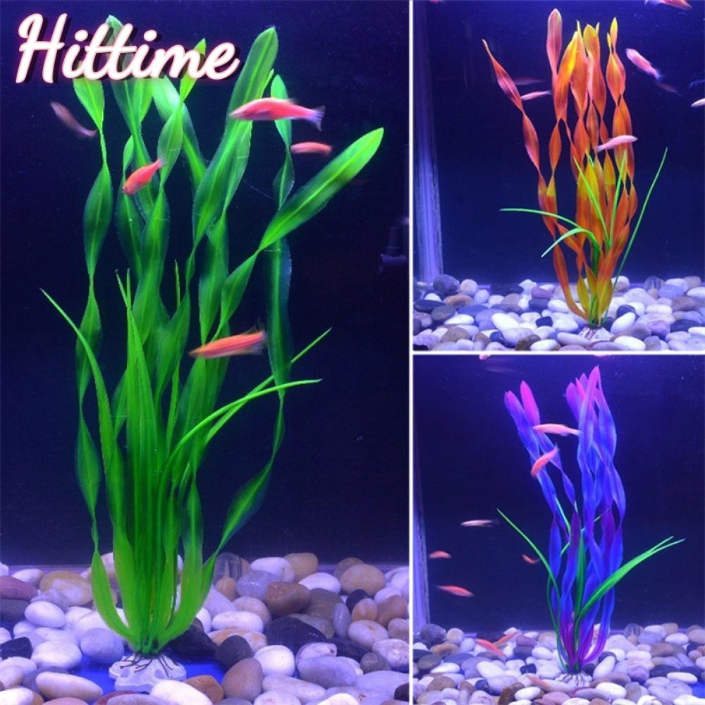 HITTIME 36 ซม.จําลอง Aquarium พืชประดิษฐ์หญ้าใต้น้ําถังปลาตกแต่งพืช Aquarium เครื่องประดับอุปกรณ์เสริม F9W4