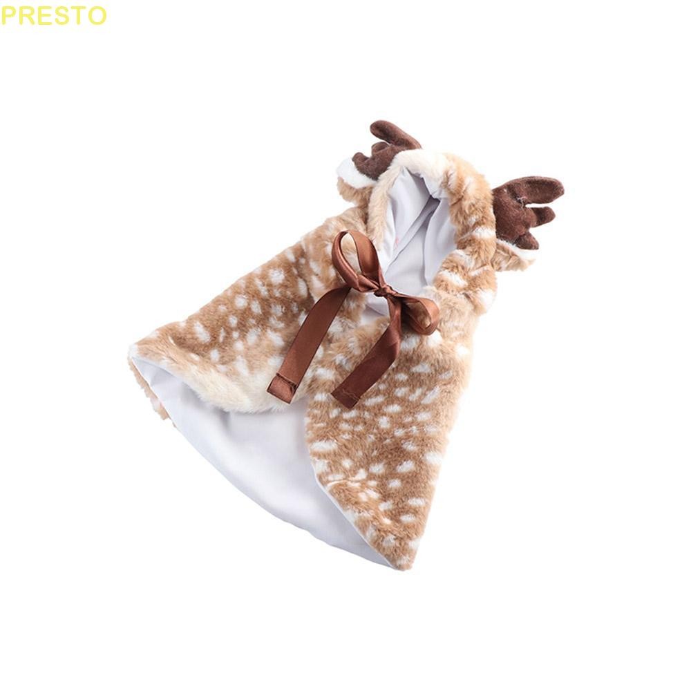 PRESTO Cat Elk Cloak, ตกแต่ง Warm Elk สุนัขผ้าคลุมไหล่, Pet Party คอสเพลย์ชุด Antlers หมวก Plush Sof