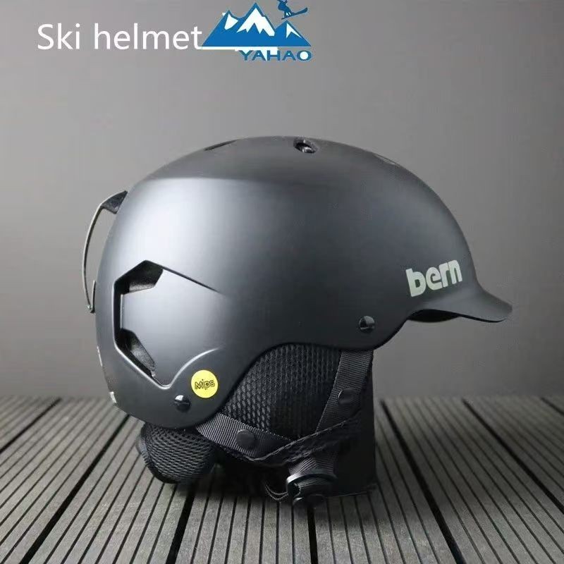 Bren2024 หมวกกันน็อคสกี Unisex bern Veneer Double Board Snow Helmet