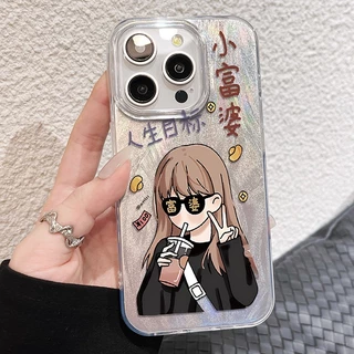 เคส สำหรับ OPPO Reno 16F 16 15F 14F 13F 12F 11F 15 14 12 13 11 F 10 Pro max Plus 8T 7Z 8Z 8 7 Pro หรูหราพรีเมี่ยมน่ารัก Rich สาวซิลิโคนนุ่มเคสโทรศัพท์