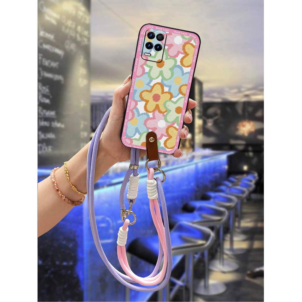 Lanyard Soft Case เคสโทรศัพท์สําหรับ OPPO Realme8s/K9X/Realme9 5G อินเดียสร้อยคอซิลิโคนทนทาน Anti-kn