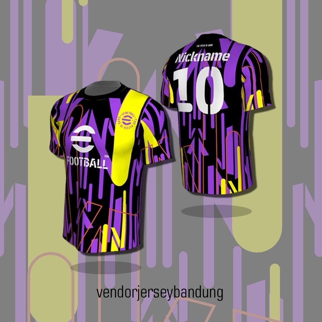 เสื้อทีมฟุตบอลลายPes 2023 eFootball แบบแขนสั้น v1