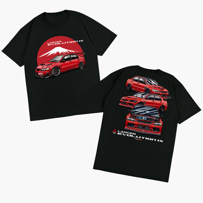 【HOT】เสื้อยืด Lancer Evo 9 JDM Kaos Otomotif Karimake 100% Cotton คอกลม Unisex S-5XL [COD | พร้อมส่ง]