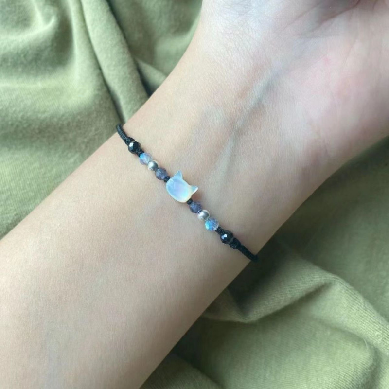 สร้อยข้อมือออกแบบหัวกระต่าย ลูกปัดแบบสัตว์ ของขวัญวันเกิดสำหรับผู้หญิง