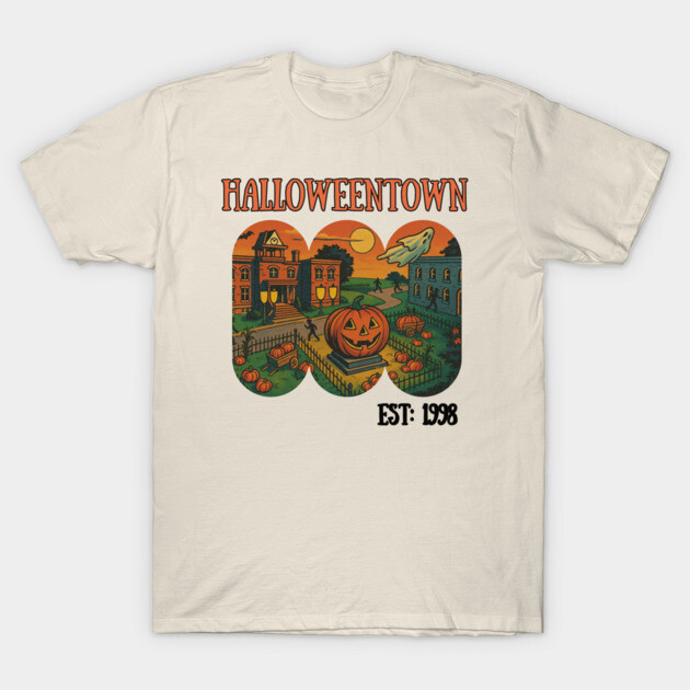 เสื้อยืด Vintage Halloweentown university retro style est spooky T-Shirt แท้ Cotton 100% S-5XL