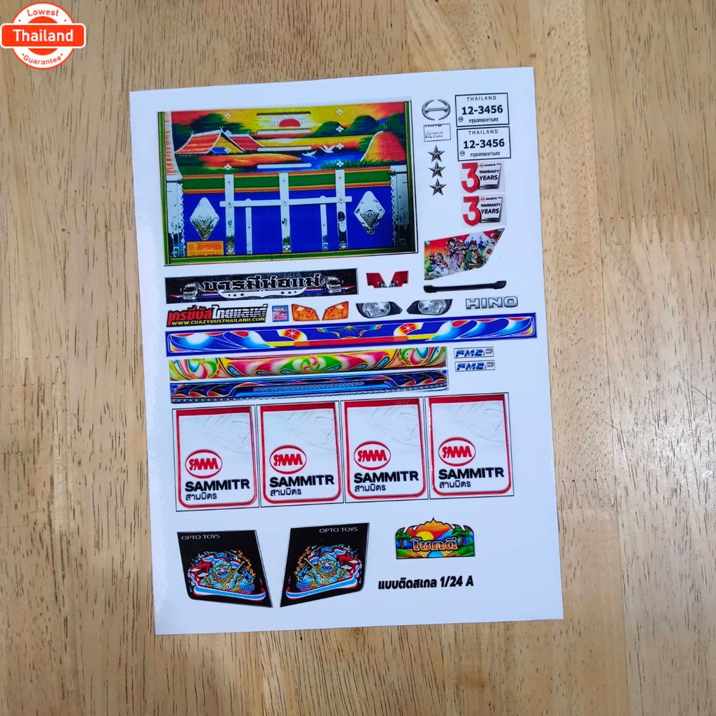 สติ๊กเกอร์ ติดรถสิล้อ รุ่น Hino Vitor 500 สเกล 1/24 หัวงานหม่ำโมเดล แกันน้ำ ลอกติดได้เลย ไดคัทแล้ว