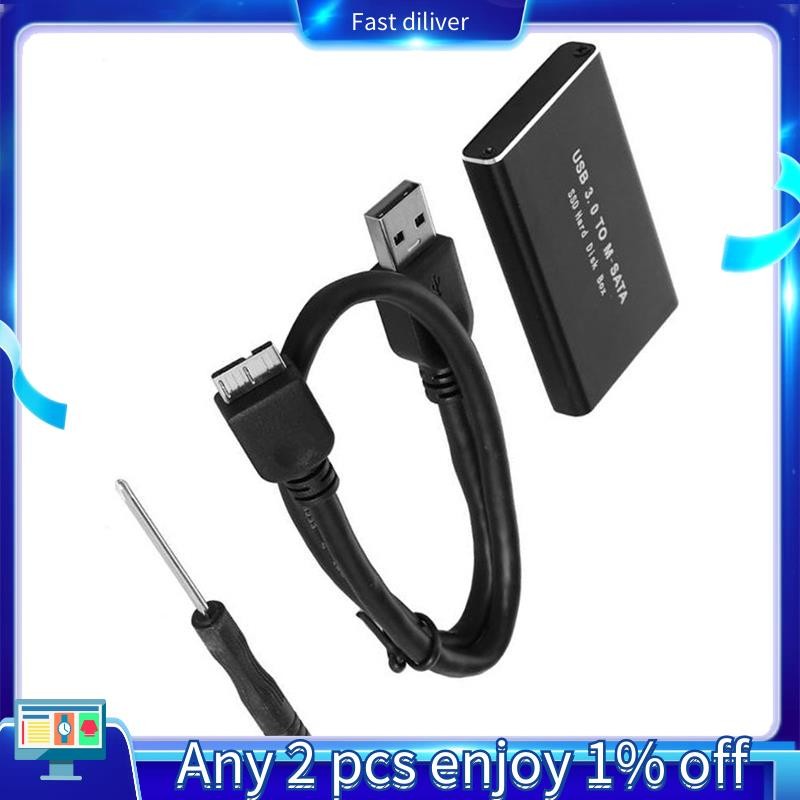 MSATA to USB 3.0 SSD Disk Box Storage Case Adapter สําหรับ 30x50 มม.30x30 มม.MSATA SSD