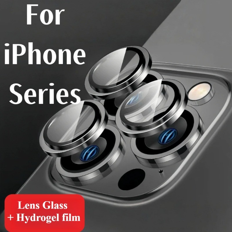 8K HD ตัวป้องกันเลนส์กล้องกระจกนิรภัยสําหรับ iphone 15 Pro Max Plus แหวนโลหะกล้องคลุมทั้งหมดฟิล์มใส 
