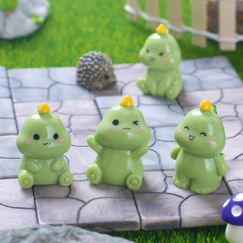 ✨ตุ๊กตาเรซิ่น✨ไดโนเสาร์เขียวน้อยน่ารัก✨รูปปั้นวางบนโต๊ะคอมพิวเตอร์✨ไดโนเสาร์จิ๋วสำหรับตั้งในรถ
