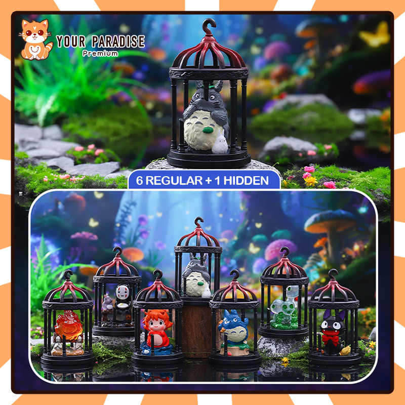 Magic forest Totoro การ์ตูนกล่องตาบอดชุดอะนิเมะของเล่นตกแต่งห้องตกแต่งเครื่องประดับสตูดิโอ ghibli เรซิ่นรุ่น Totoro ของขวัญวันเกิด