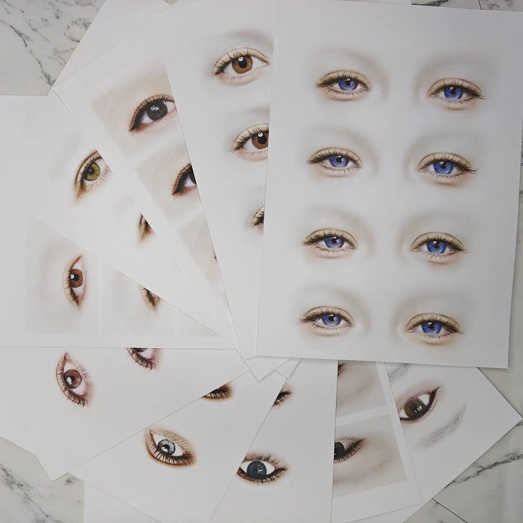 สักกระดาษฝึกคิ้วแต่งหน้าตาจริงวาดออกแบบคิ้วรูปร่างป่าคิ้วอายแชโดว์ฝึก80กรัมกระดาษ