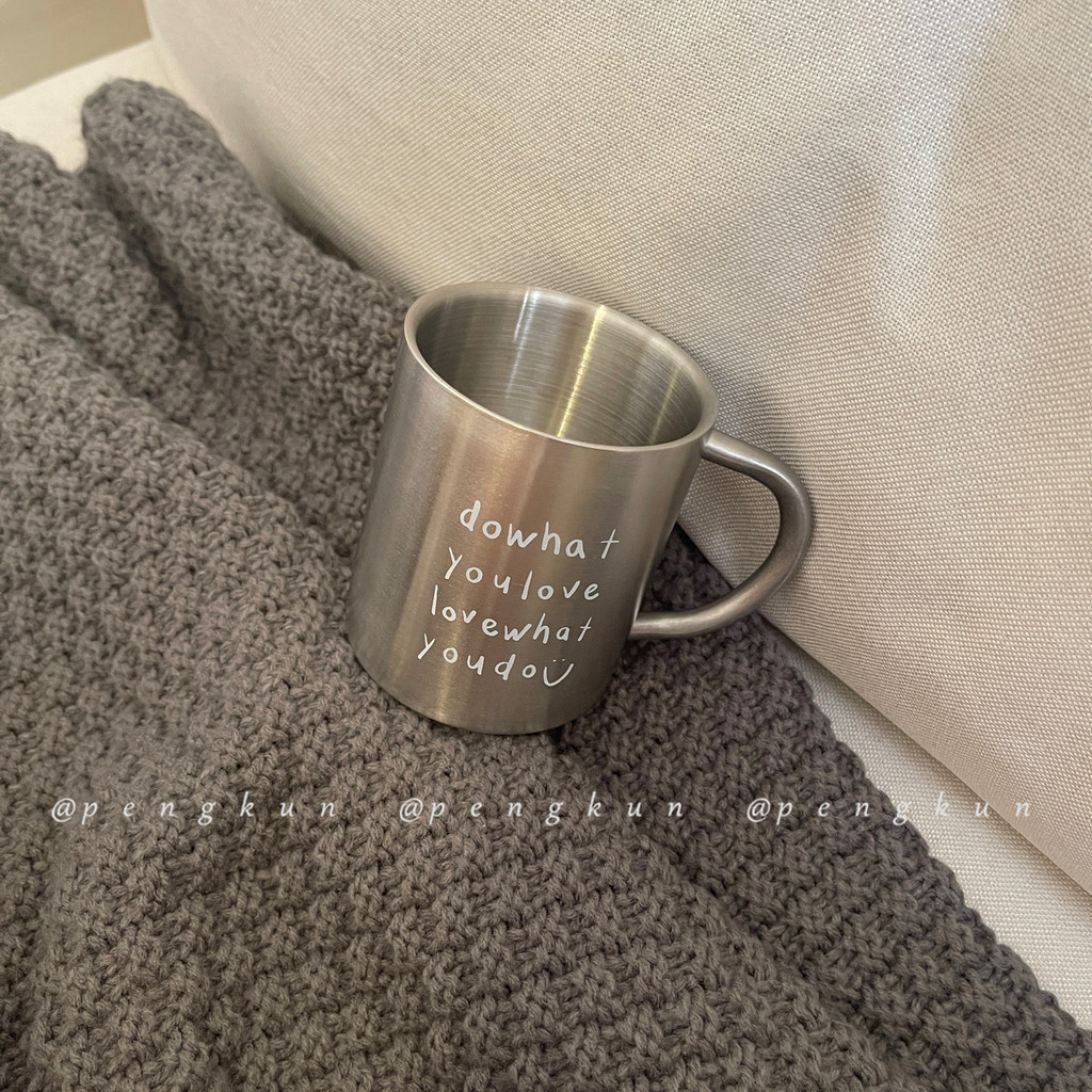 เกาหลี อิน แก้วสแตนเลส ซอก เรียบง่าย ถ้วยกาแฟหอพักครัวเรือนง่ายอังกฤษถ้วยน้ําคู่ [จริง 304 เกรดอาหาร] - รูปที่ 7