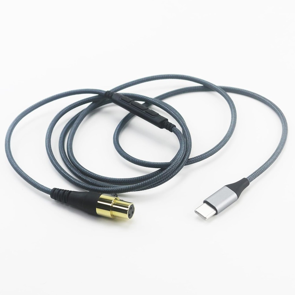 NewFantasia สายสัญญาณเสียง USB C เข้ากันได้กับ AKG K240 K240S K240MKII Q701 K702 K171 K271s K271MKII