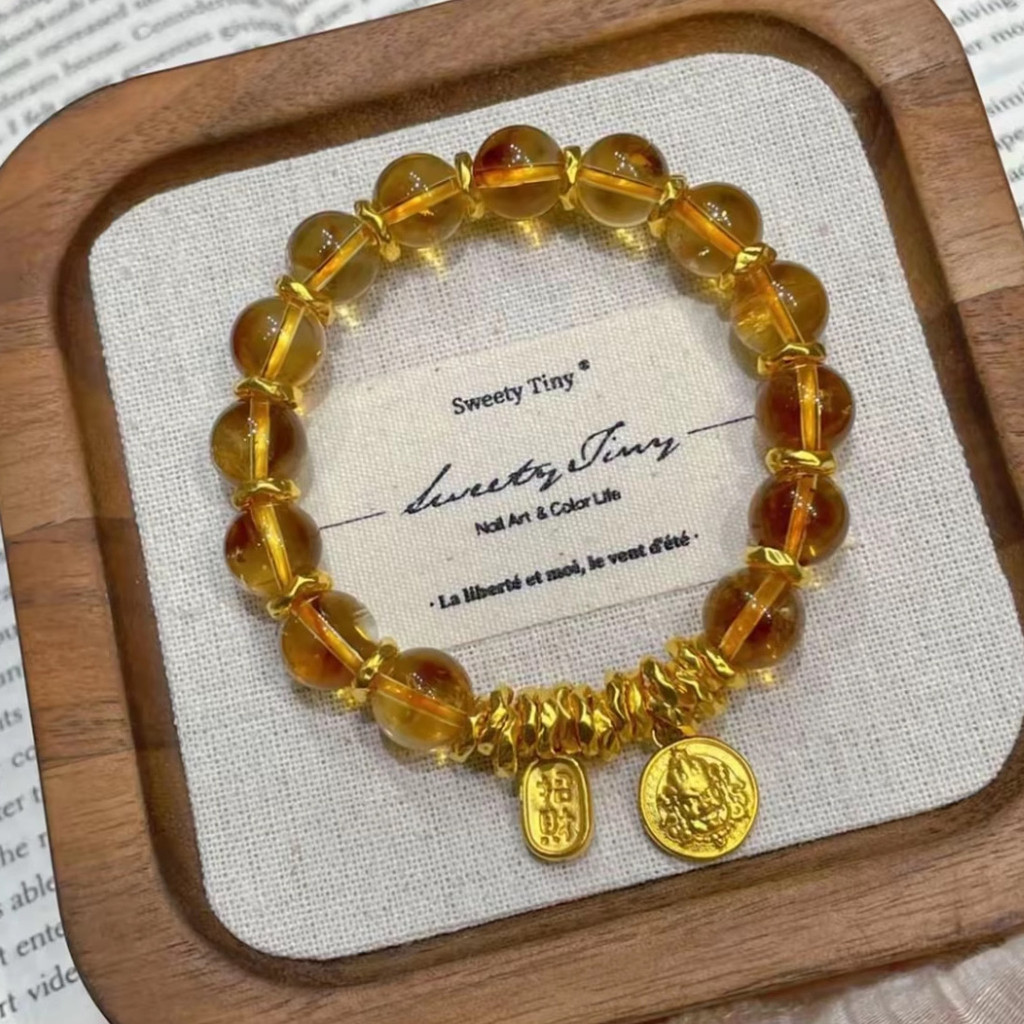 New Chinese Style Yellow God of Wealth Coiled Bracelet รูปที่ 2
