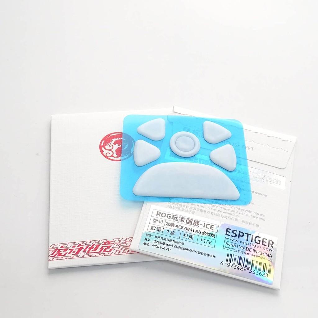 1Pack Esports Tiger ICE รุ่นเมาส์สเก็ตเมาส์สําหรับ ROG Harpe Ace X AimLab AimPoint 36K สีขาว ARC เม้