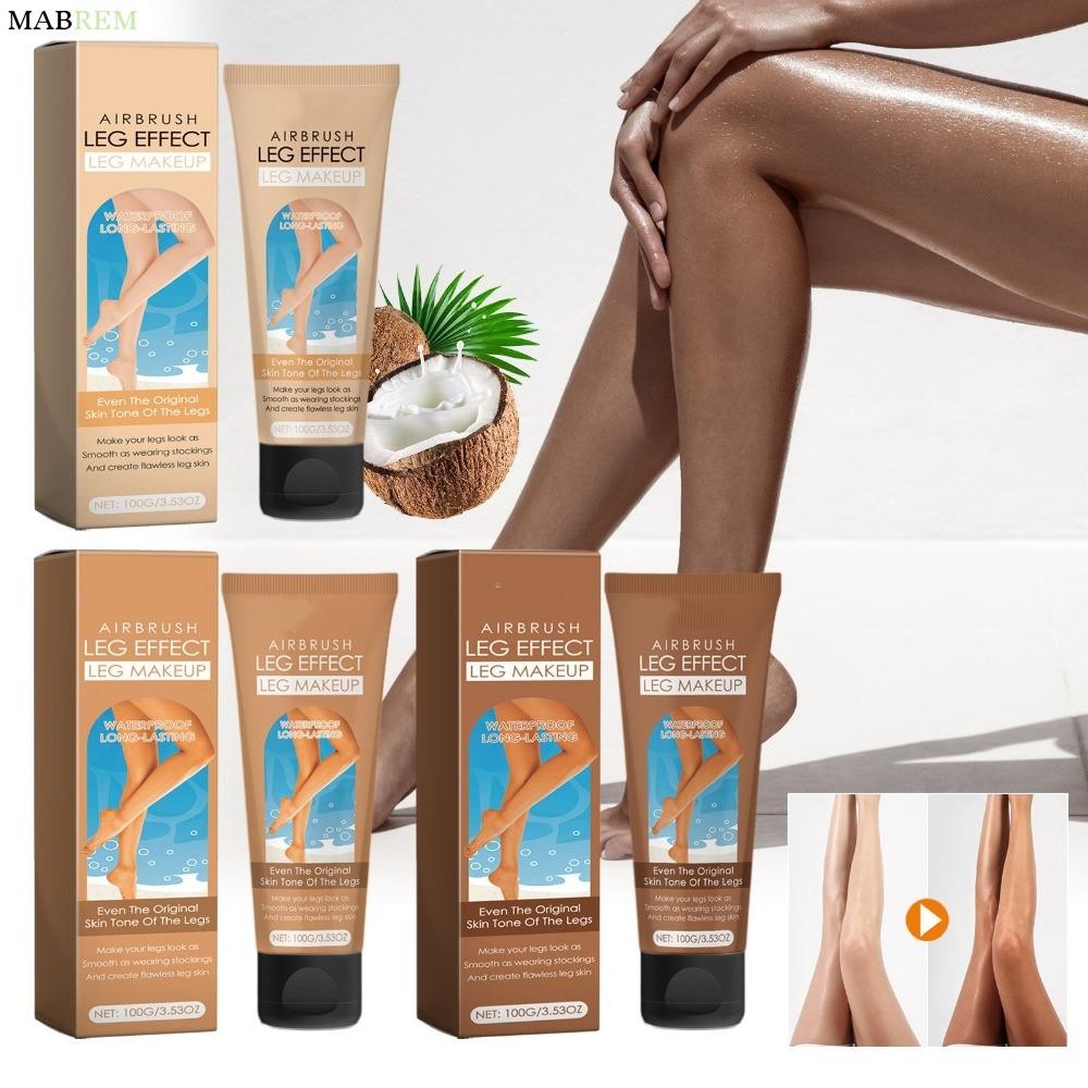 MABREM Body Tanning Cream, Anti-Transfer Waterproof Leg Makeup, Long Lasting Even Skin Tone Leg Dark