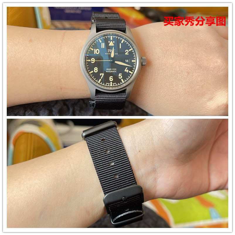 18mm20mm22mm24mm NATO NATO Canvas Nylon Strap Black Matte Plating Black Steel Buckle