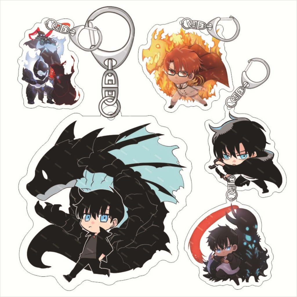 Solo Leveling การ์ตูนยอดนิยมอะนิเมะอะคริลิคพวงกุญแจสองด้านกระเป๋าเป้สะพายหลังอุปกรณ์ตกแต่ง Neutral Party