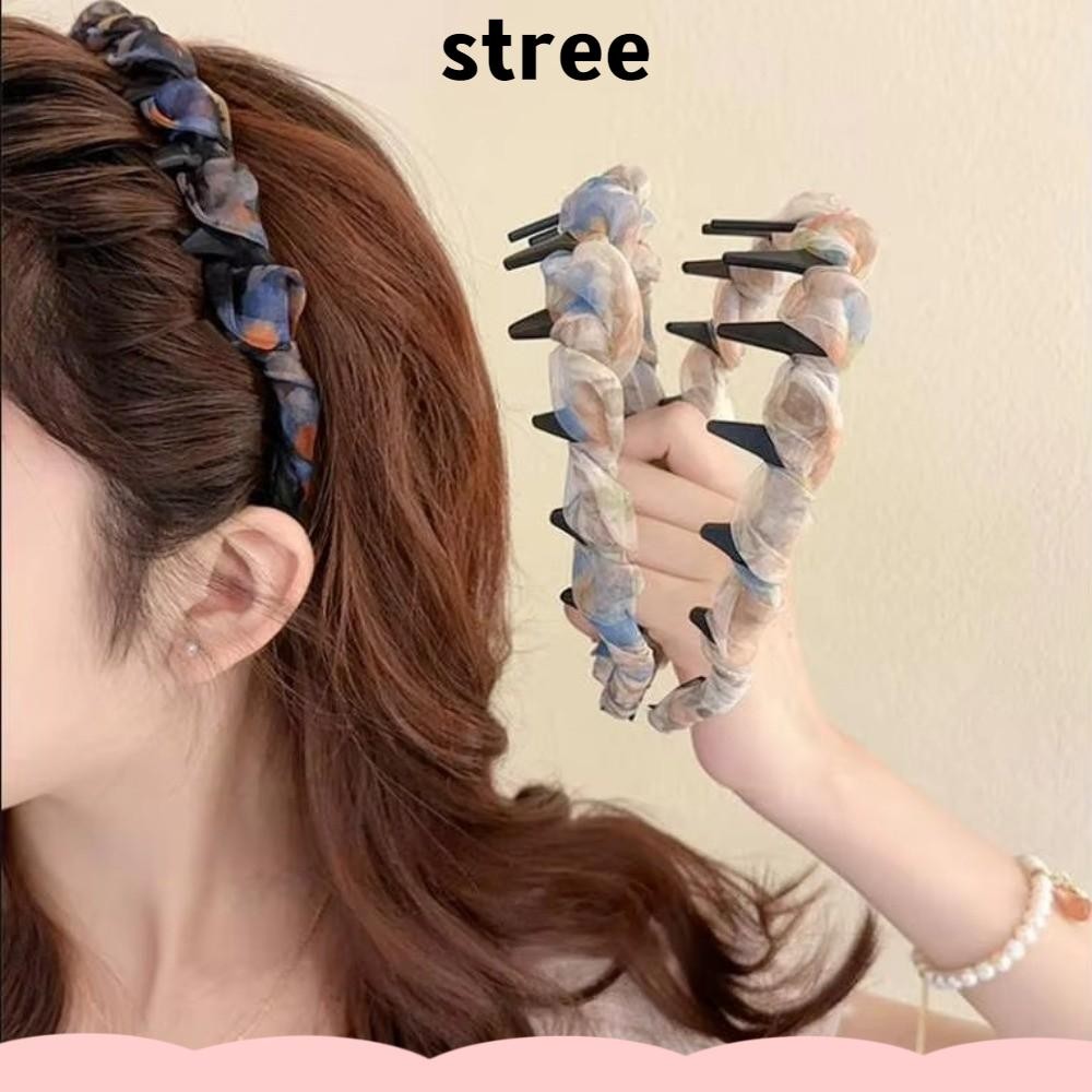 ที่คาดผมแบบ U Shape High Cranium สำหรับผู้หญิง ดีไซน์แฟชั่นจากลายลูกไม้และตาข่าย