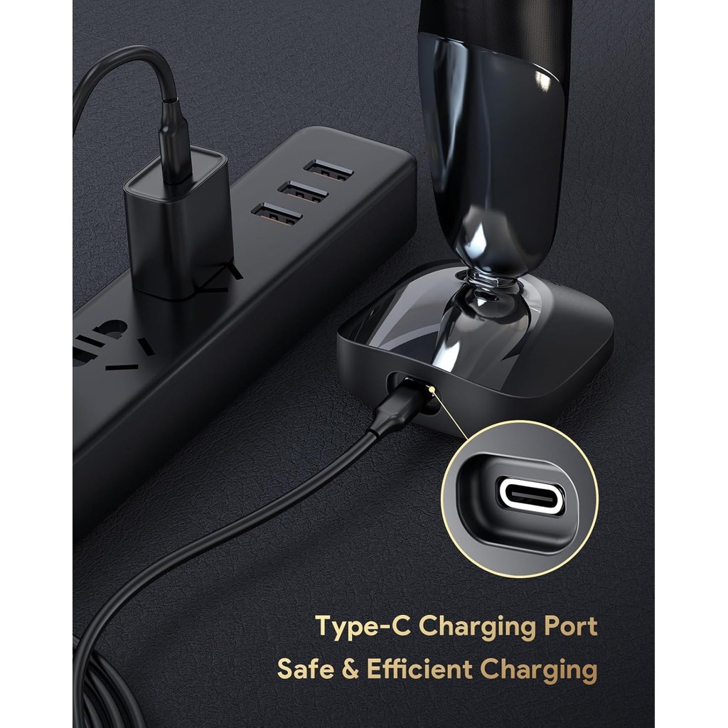 Yinke Type C แท่นชาร์จสําหรับ Braun Series 3 5 7 9 6 1 XT5 มีดโกนไฟฟ้า, ฐานชาร์จพร้อม 1M USB C to C 