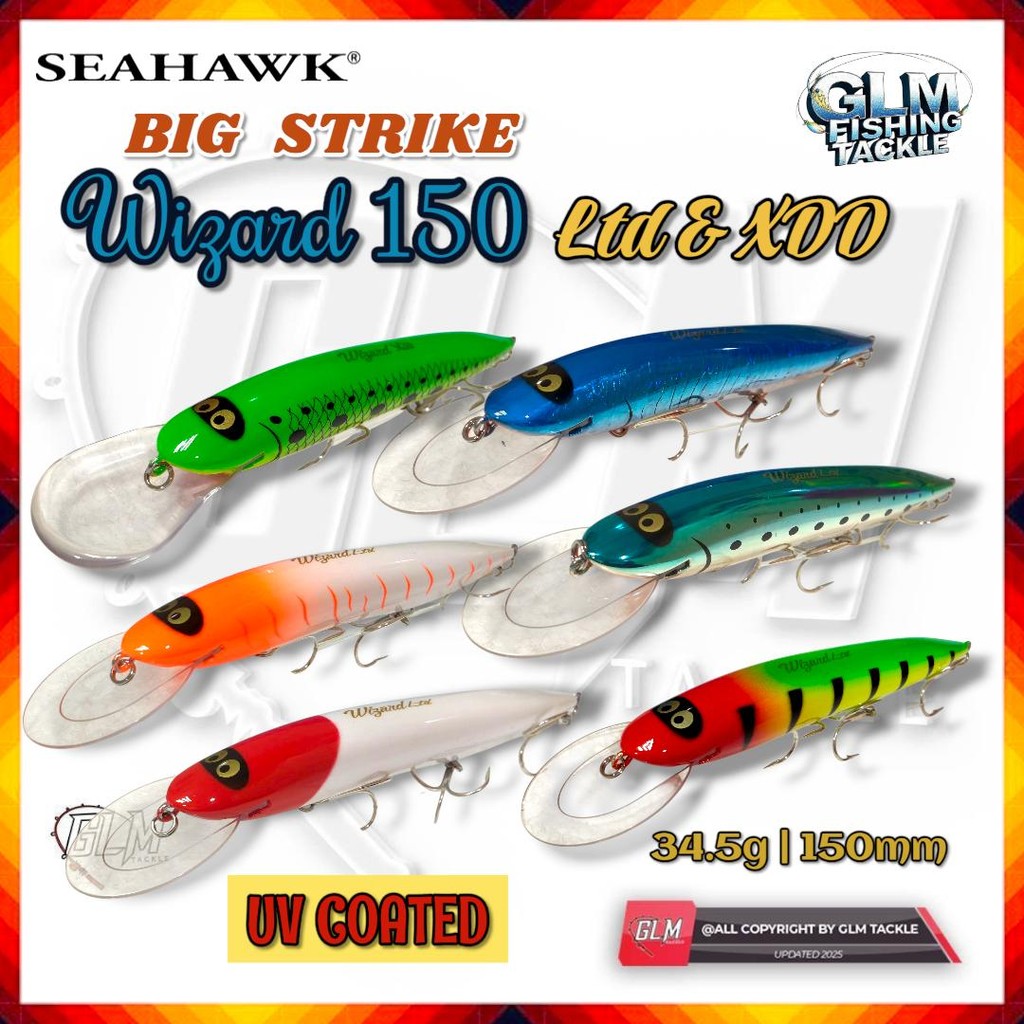 SEAHAWK BIG STRIKE WIZARD 150 LTD & XDD 34.5G 150MM UV COATED FISHING LURE