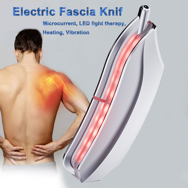 ไฟฟ้า Fascia มีดกลับขูดคอความร้อนการสั่นสะเทือน EMS Microcurrent Body Massager กล้ามเนื้อผ่อนคลาย Fascia Scraper เครื่องมือ