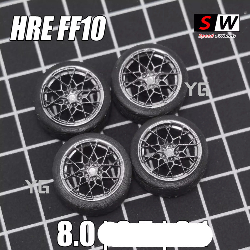 YG 1/64 SW 7.5mm/8.0mm/8.5mm/9.1mm Wheels + 9.3mm/9.7mm/10.3mm/11.1mm Tires + Axle BBS RS for 1:64 M