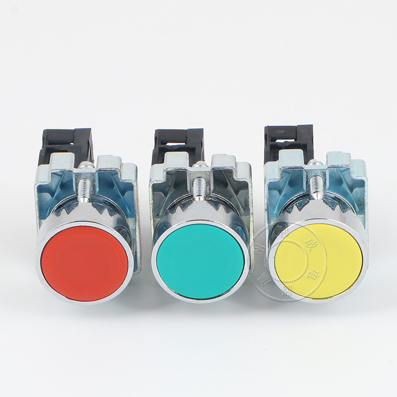 X XB2-BA31C BA31C หัวแบนปุ่มสีเขียวปุ่มสตาร์ทสวิตช์โลหะผสมทองแดงชิ้น Silver Dot