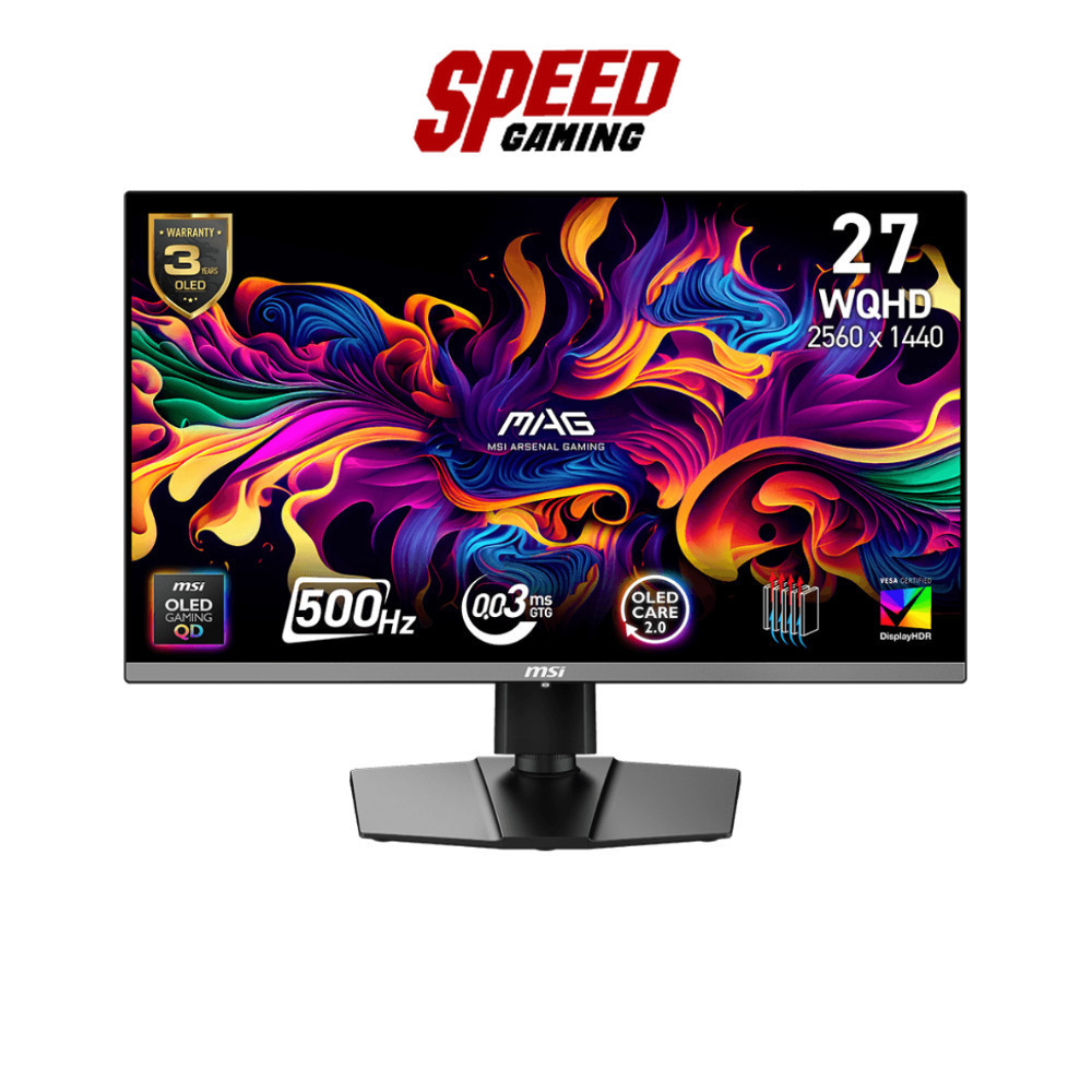 MSI 272QP QD OLED X50 (VESA100X100MM) | 26.5 WQHD(2560X1440) 500Hz 0.03MS | Monitor (จอมอนิเตอร์) By