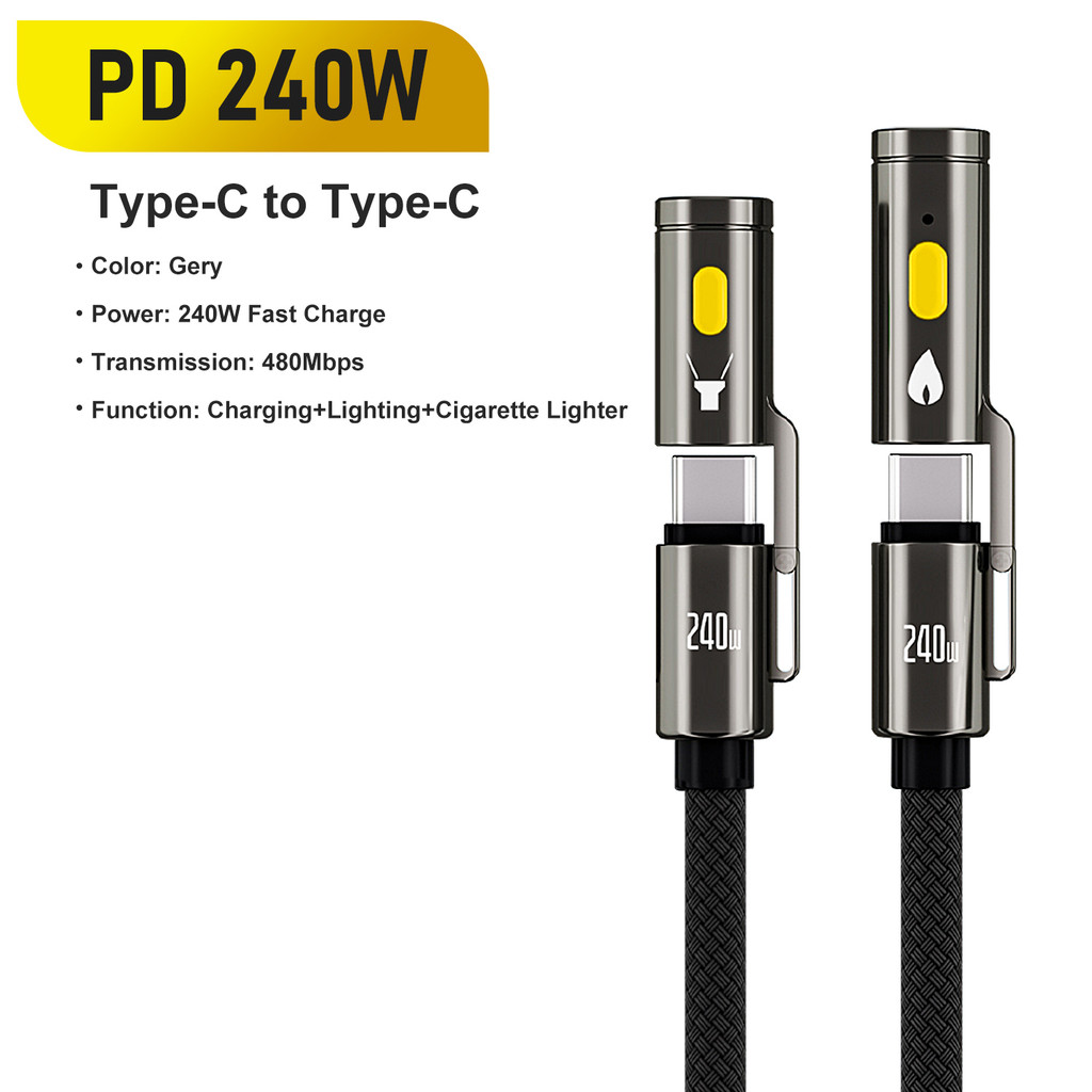 BlitzWolf® BW-HDC9 4-in-1 240W Fast Charging กลางแจ้ง Cigarete ไฟแช็ก 1.2M 2M ไนลอน Braid 480Mbps ข้