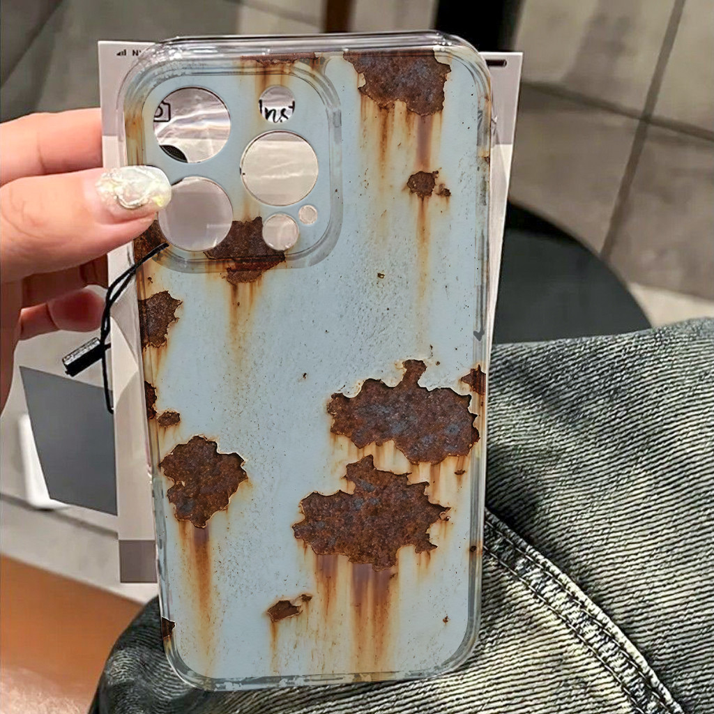 สต๊อกไทย เคสน่ารัก คราบสนิม For iPhone 7 8 X 11 12 13 14 15 16 Pro Max XS Max XR 15 16 Plus เคสโทรศัพท์ซิลิโคนโปร่งใส