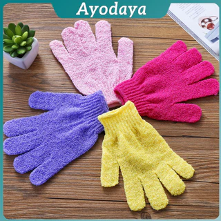 Ayo ถุงมืออาบน้ำ ถุงมือขัดผิวอาบน้ำ ขจัดเซลล์ผิวเก่า พร้อมส่ง Glove-style bath towel