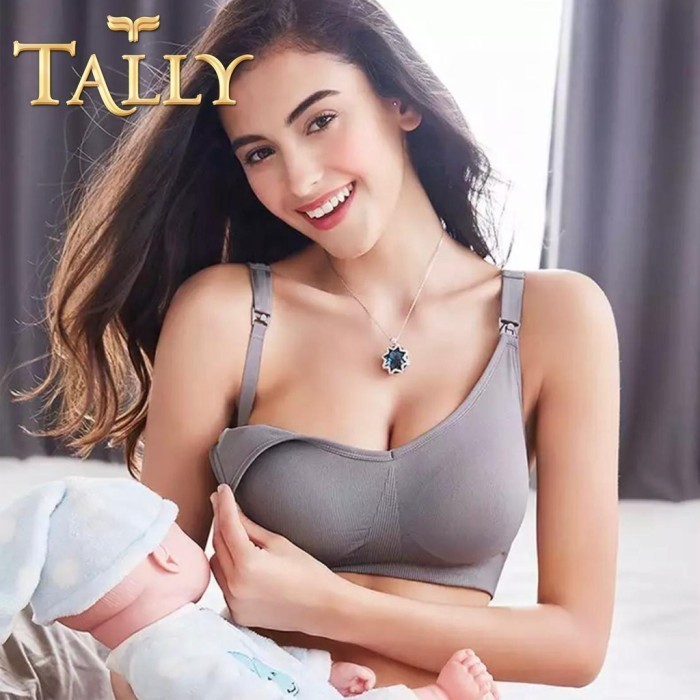 ZG43WL SALLY Srwendah BH W80 โฟมบาง Underwire Nursing Bra ถักวัสดุ 3 ตะขอ anti-drama Maternity Bra โ
