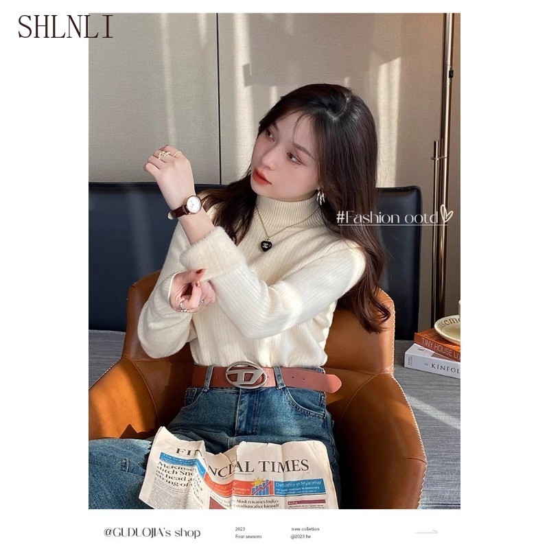 ฐานกำมะหยี่หนานอกฤดูหนาว ออกแบบครึ่งคอสูง ถักอย่างพิถีพิถัน - รูปที่ 6