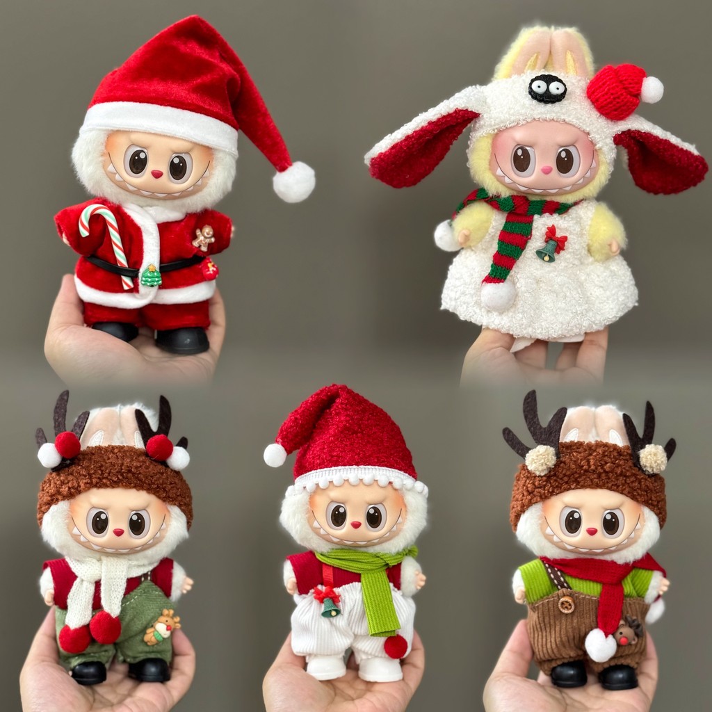 17cm Labubu V1&V2&V3 Christmas Clothing Set (เฉพาะเสื้อผ้า)