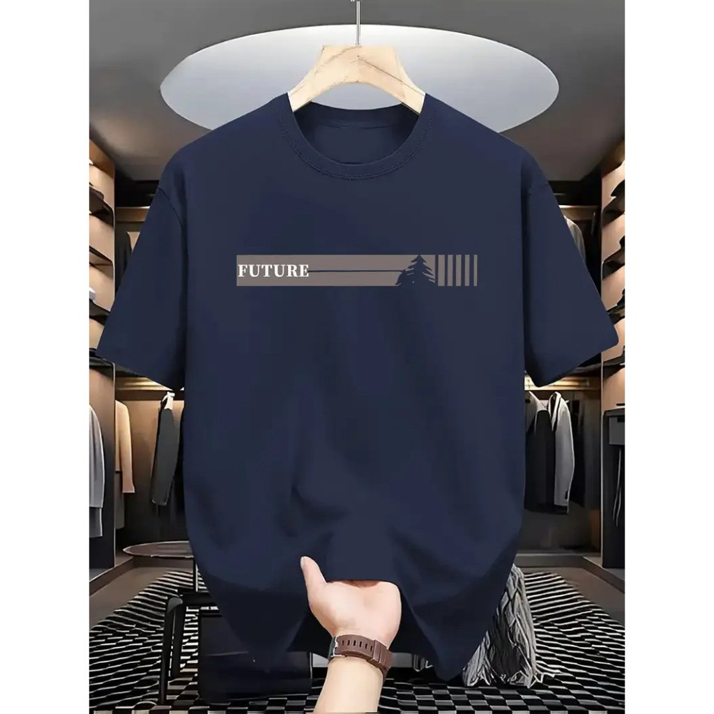 เสื้อยืดคอกลม ผ้าฝ้ายระบายอากาศ สไตล์เรียบหรู มีให้เลือกระหว่างไซส์ XS ถึง 2XL