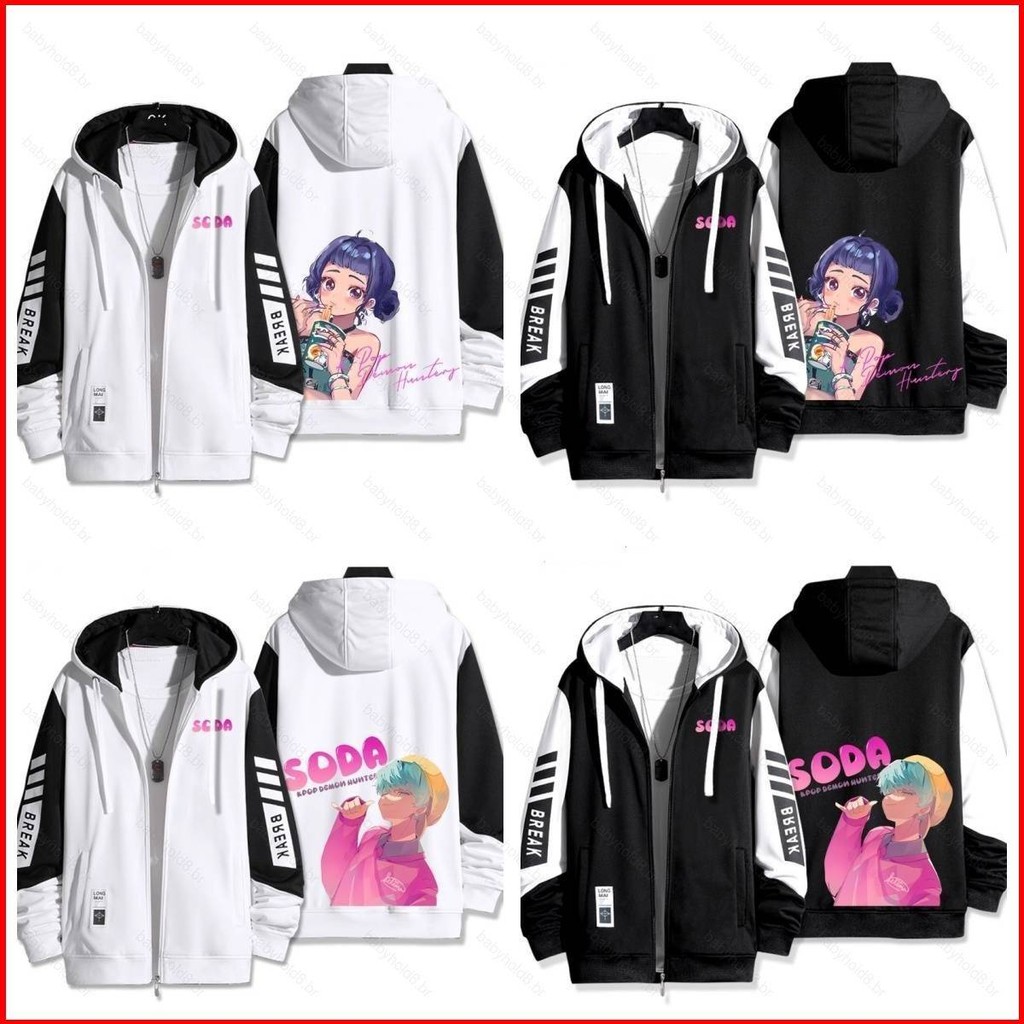BH8 K-Pop Demon Hunters HUNTR/X Zoey อะนิเมะซิป Hoodie coat แจ็คเก็ต Unisex Top HB8