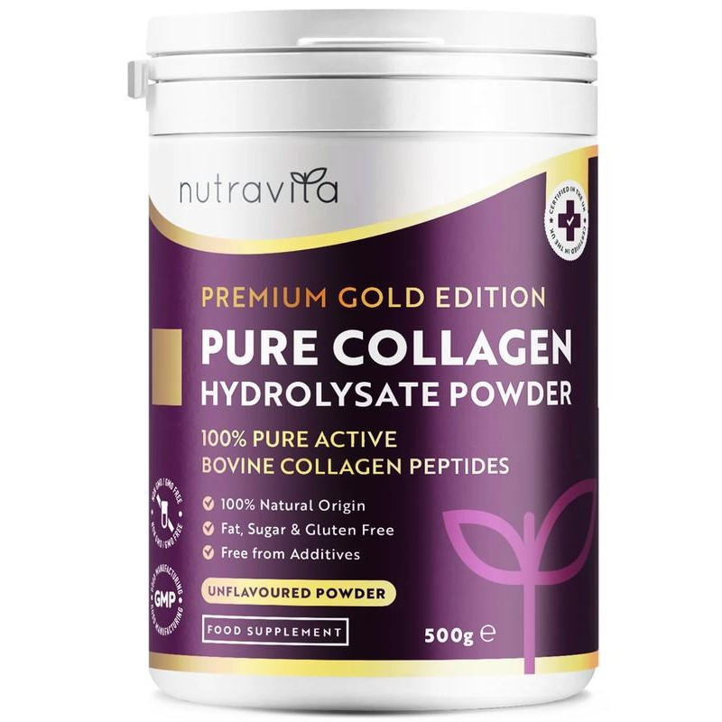 Nutravita Pure Bovine Collagen Hydrolysate Powder 500g - 100% Active Bovine Collagen Peptides - Prem