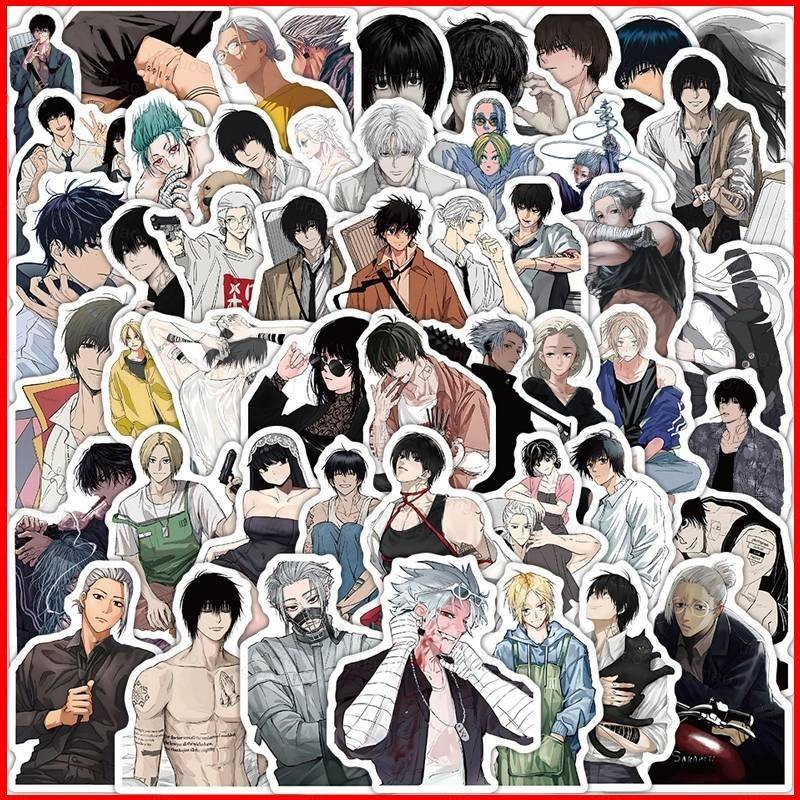 CH1 54 ชิ้น/เซ็ต SAKAMOTO DAYS สติ๊กเกอร์ Graffiti กระเป๋าเดินทางกีตาร์ Skateboarder กันน้ําตกแต่ง H