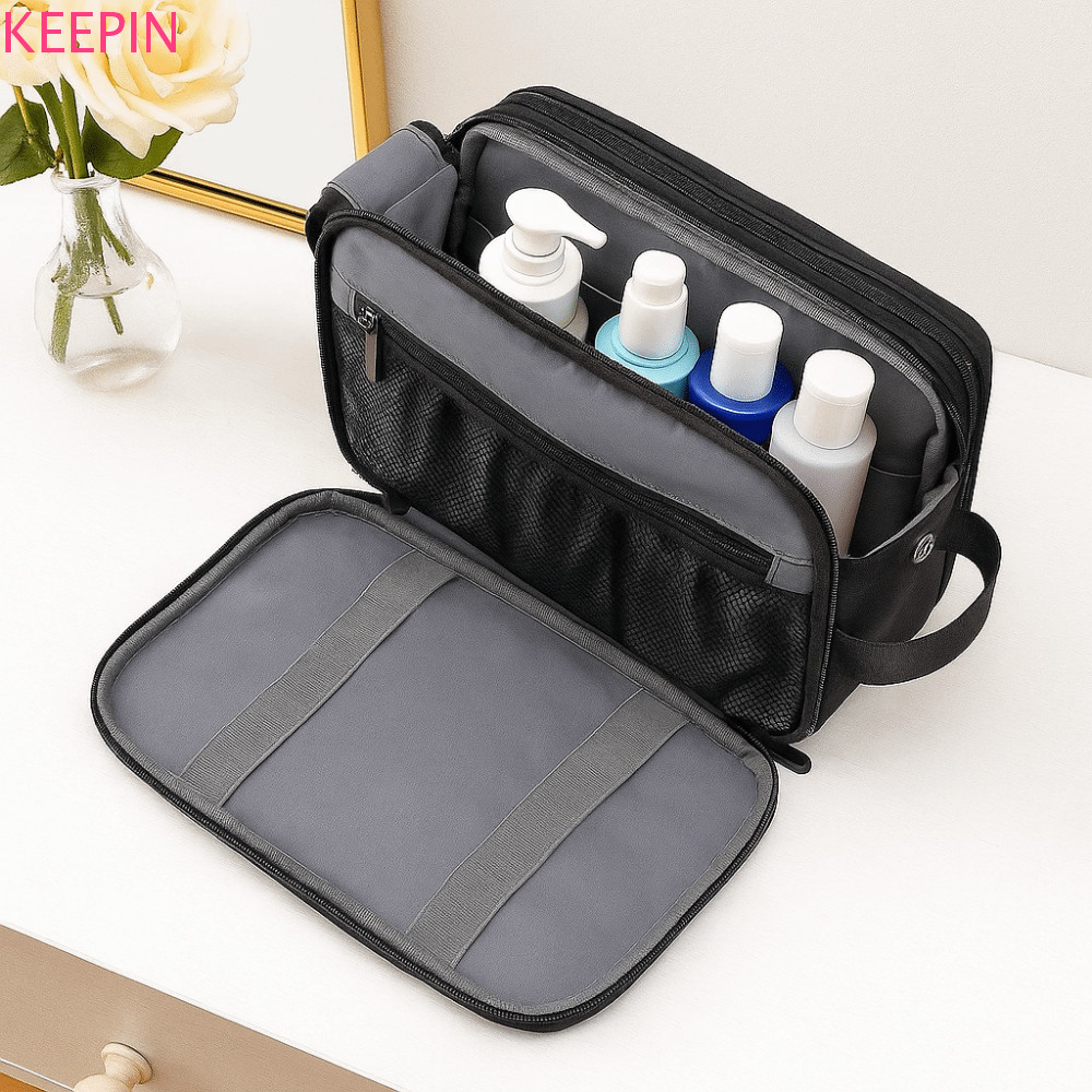 KEEPIN Travel Toiletry Wash Bag กันน้ํา ความจุใหญ่ แยกเปียกแห้ง พกพาสะดวก