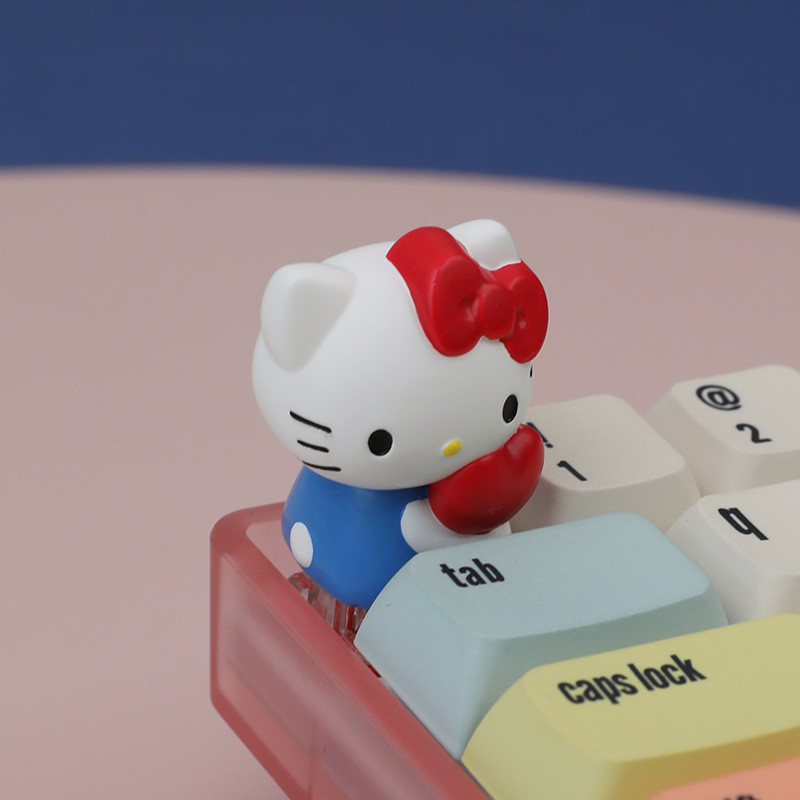 Hello Kitty Keycaps MX Switch น่ารัก 3D Mechanical Resin Keycaps DIY Creative ESC ส่วนบุคคล Sanrio Kitty Keycap