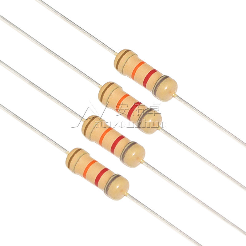 1/2W ตัวต้านทานฟิล์มคาร์บอนแหวนสี่สี 0.1 R 1K 10K 100 O 2.2 Om 22K 3.3 4.7 R 47K