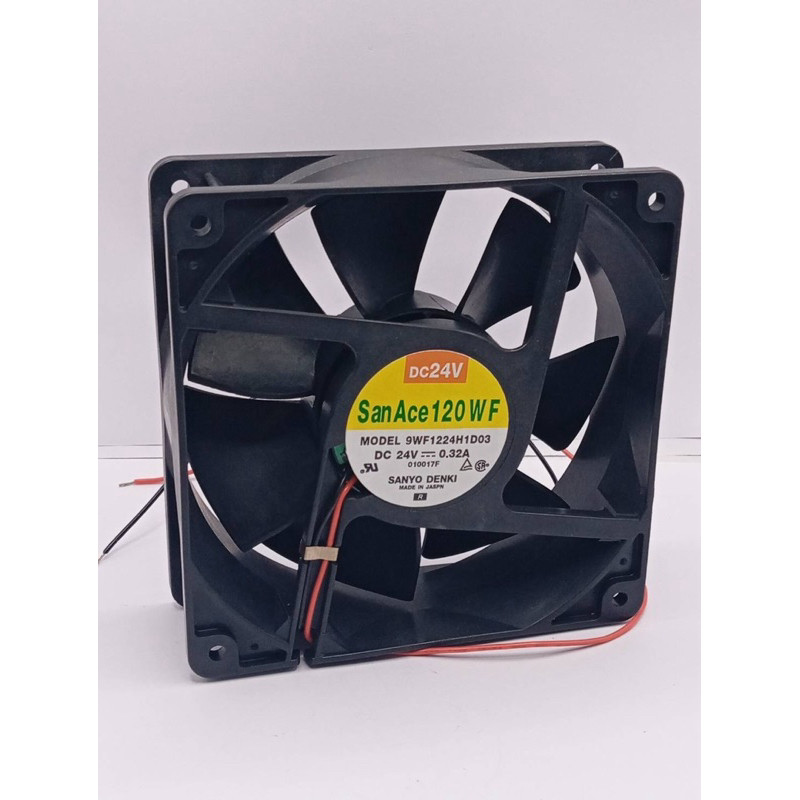 จากไทย พัดลม 4นิ้ว  เครื่องจักร 120*120 2สาย DC24V San Ace 120 W F MODEL 9WF1224H1D03 DC 24V = : 0.3