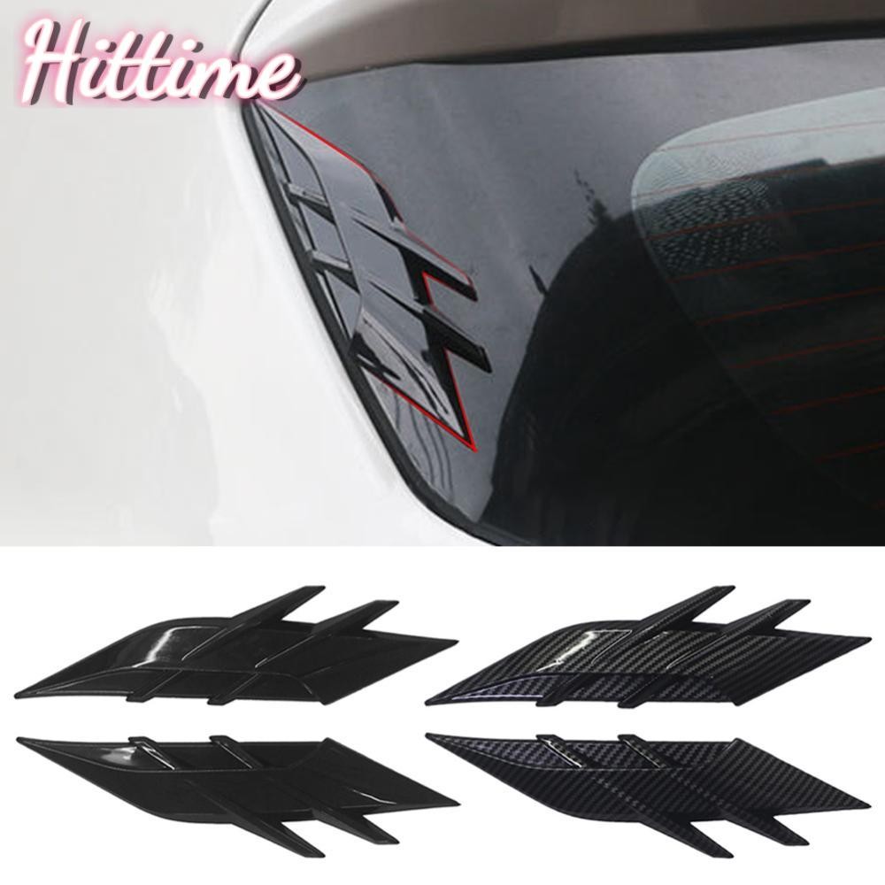 HITTIME 2 ชิ้นรถด้านหลังแผง Louver Decals หน้าต่างด้านข้าง Vent สติกเกอร์ 3D ABS ครอบคลุมรถอุปกรณ์เส