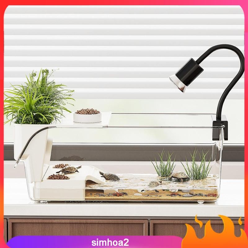 [Simhoa2] Turtle Aquarium Tortoise Enclosure Starter Basking Ramp Terrapin Resting พร้อมแพลตฟอร์มสํา